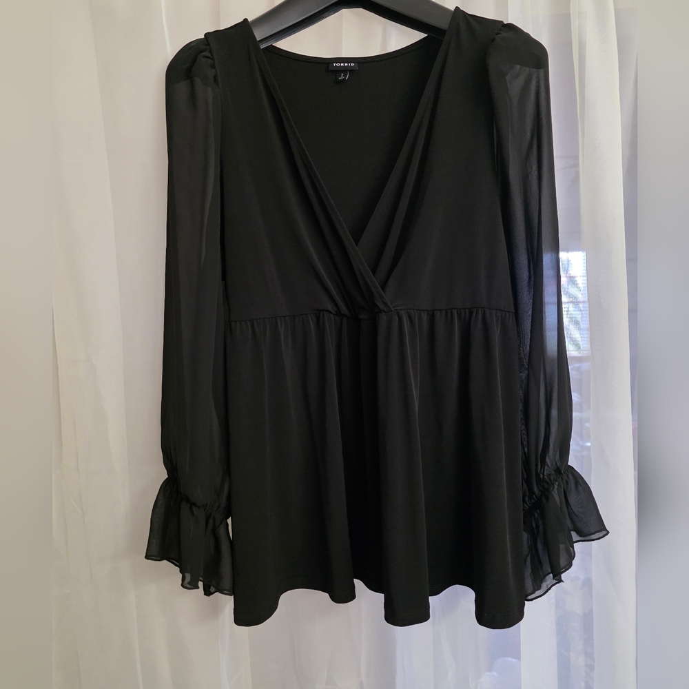 Torrid Black Long Sleeve Top - Picture 6 of 9